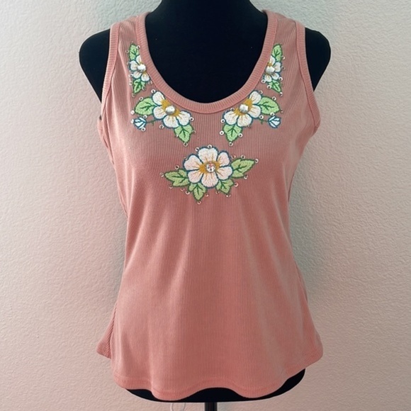 Y2K Vintage Sequins Ribbed Tank 0073 - Picture 2 of 11